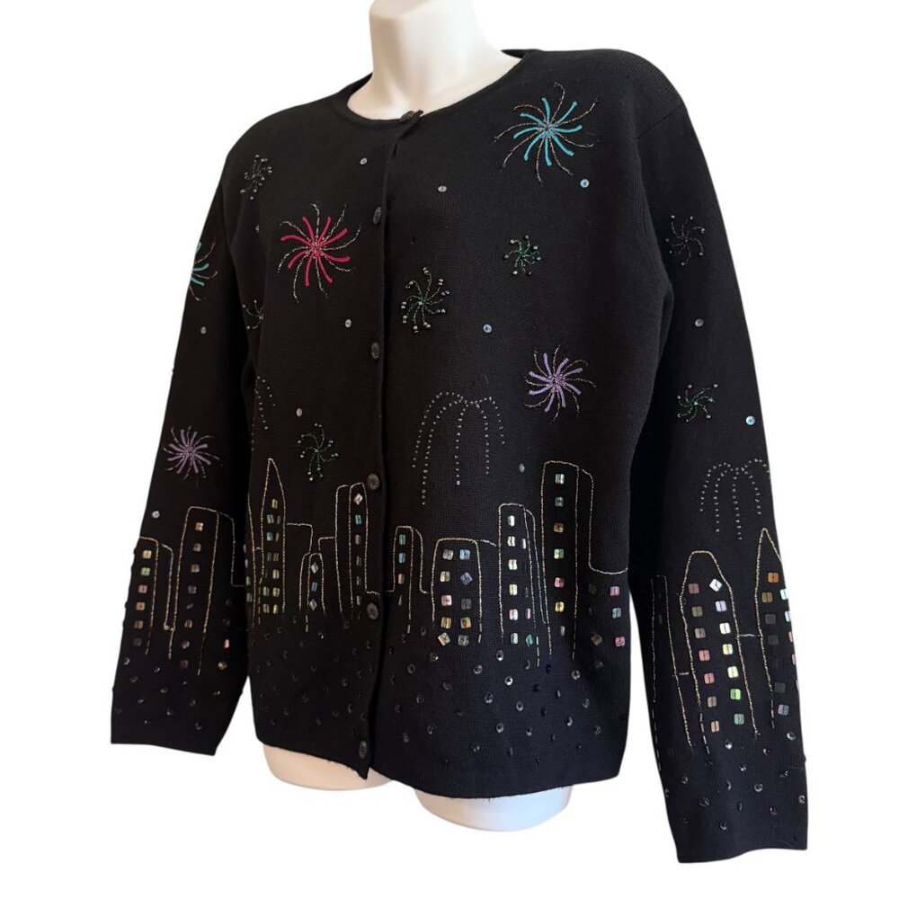 Vintage Robert Scott Y2K 2000 NYE Wool Cardigan | XL - Picture 5 of 13